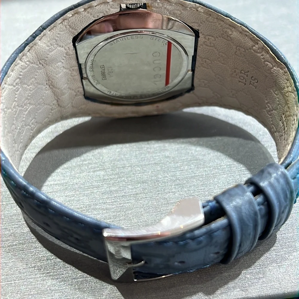 Gucci U-Play Blue Guccissima Bandeau Womens Watch YA129427 - Picture 3 of 5